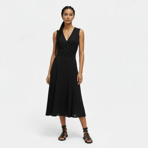 James Perse Black Sleeveless Midi Dress Size 4